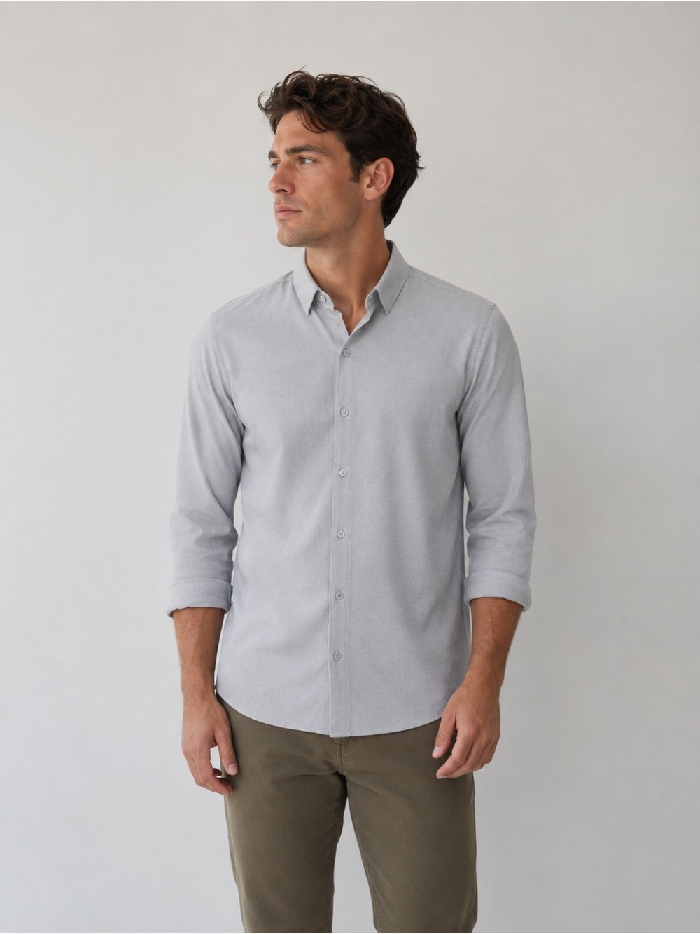 01.Algo Mens Plaid Gridtech Commuter Performance Button Up Shirt UPF 40+‎ Preppy